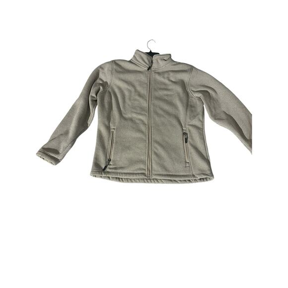 10,000 Ft Above Sea Level Full Zip Fleece Jacket Women’s XL Beige Grid - Picture 4 of 5